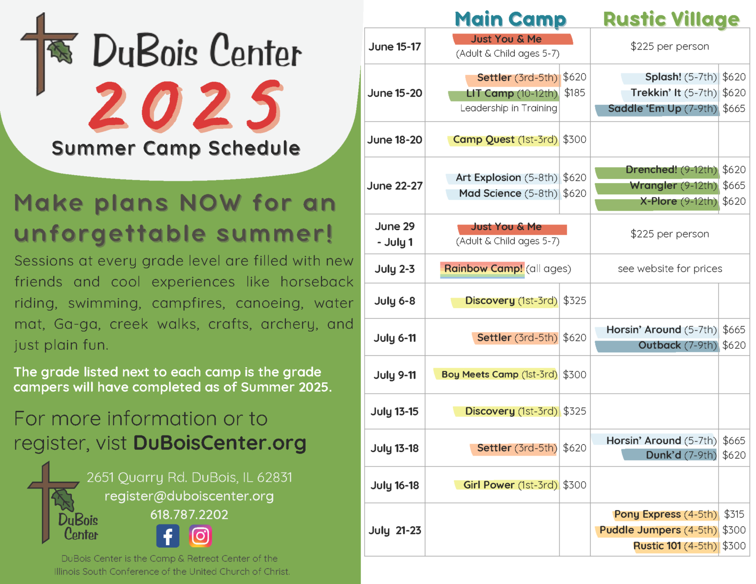 summer-camp-schedule-2025-dubois-center